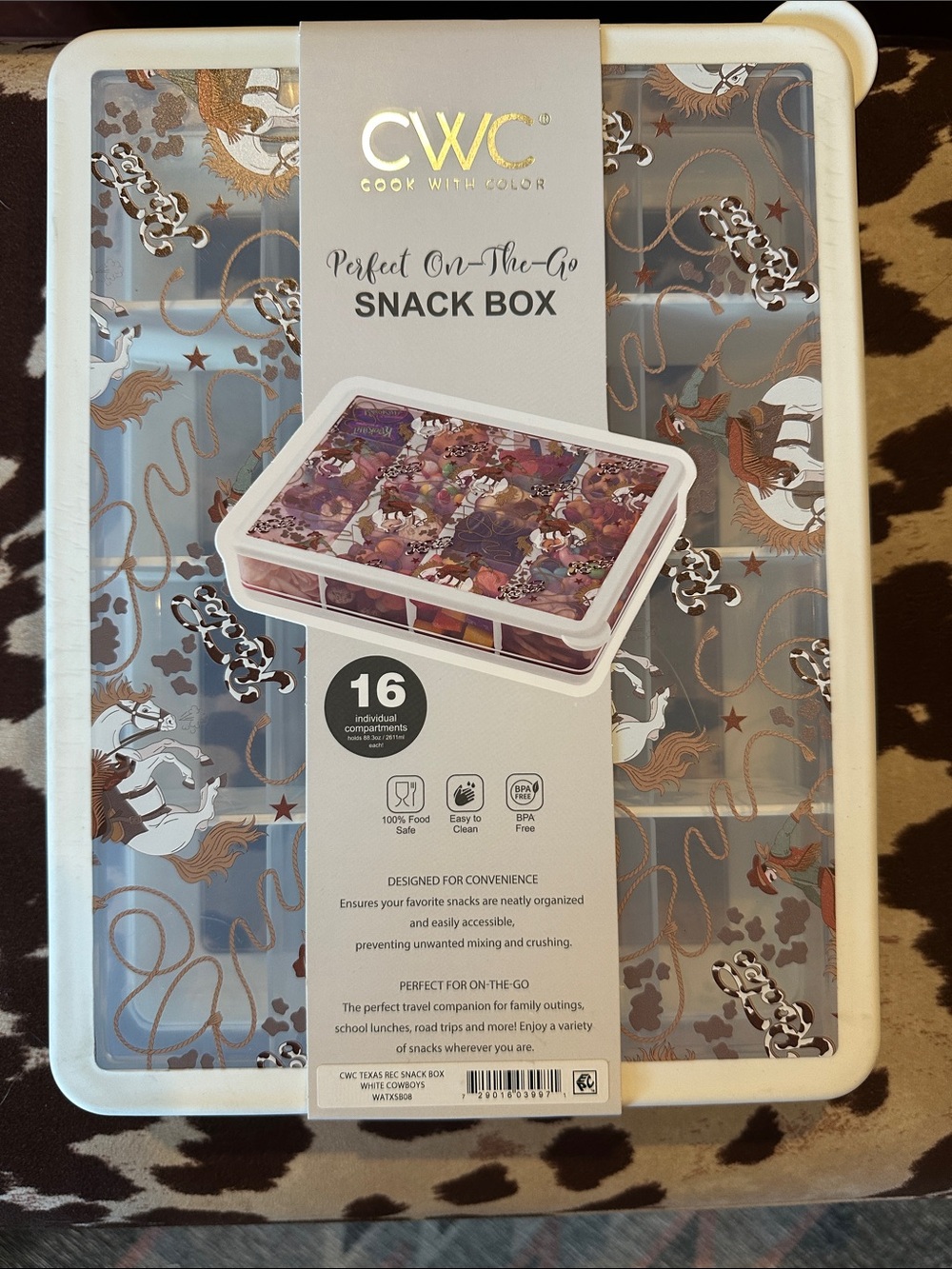 CWC Perfect On-The-Go Snack Box in White - 16 Compartment Food Storage Western